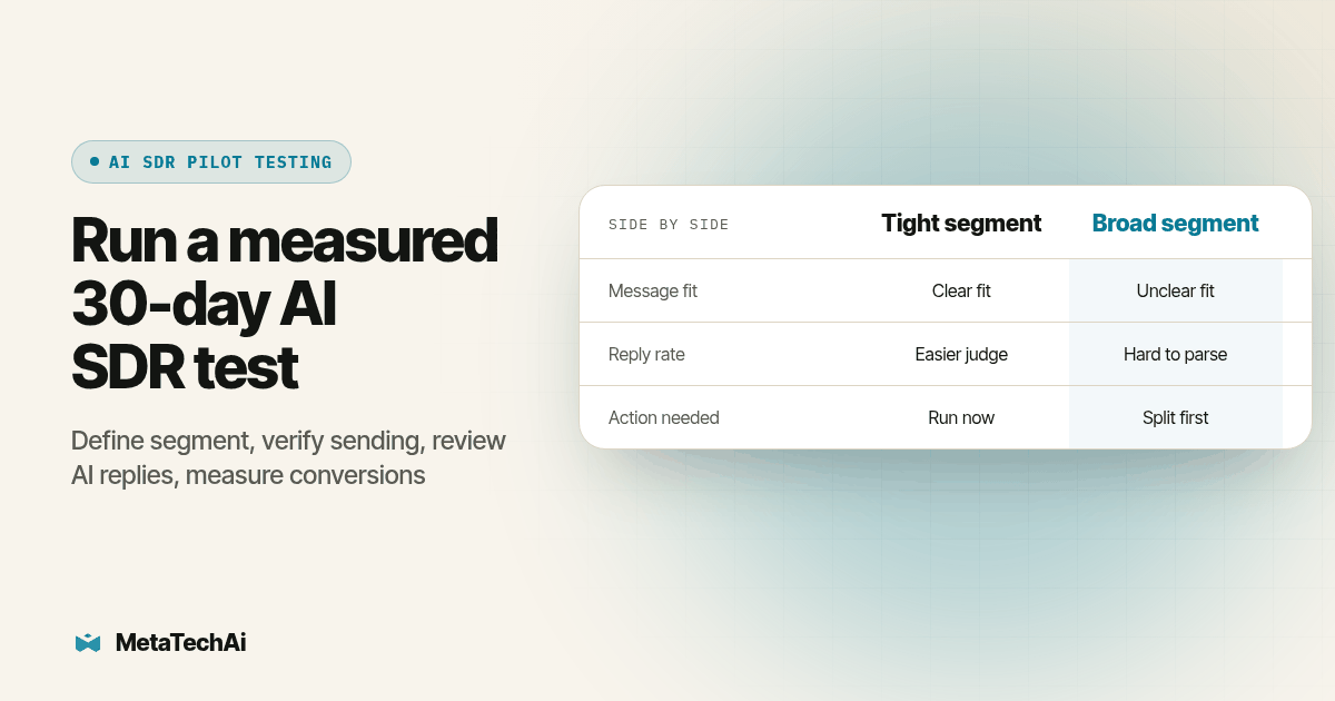 Side by side comparison of Tight segment and Broad segment on Message fit, Reply rate, Action needed